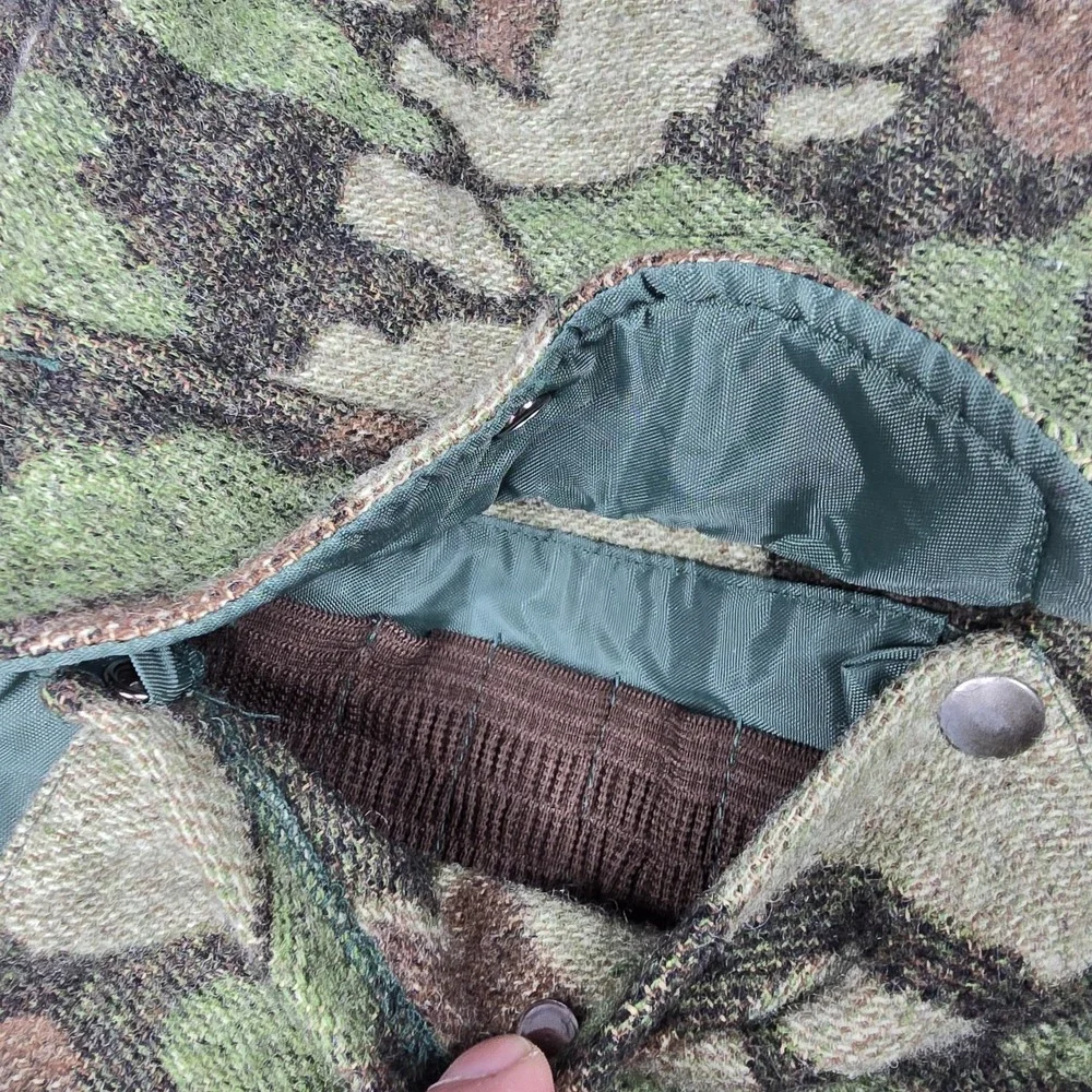 Outdoors Man By Pendleton Camo Field Jacket Mens XL 100% Wool‎ Game Pouch 3M VTG